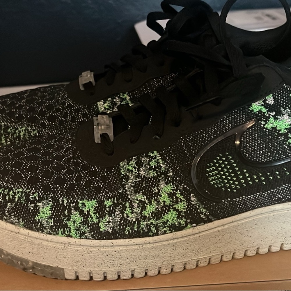 Black and Green Patterned Sneakers